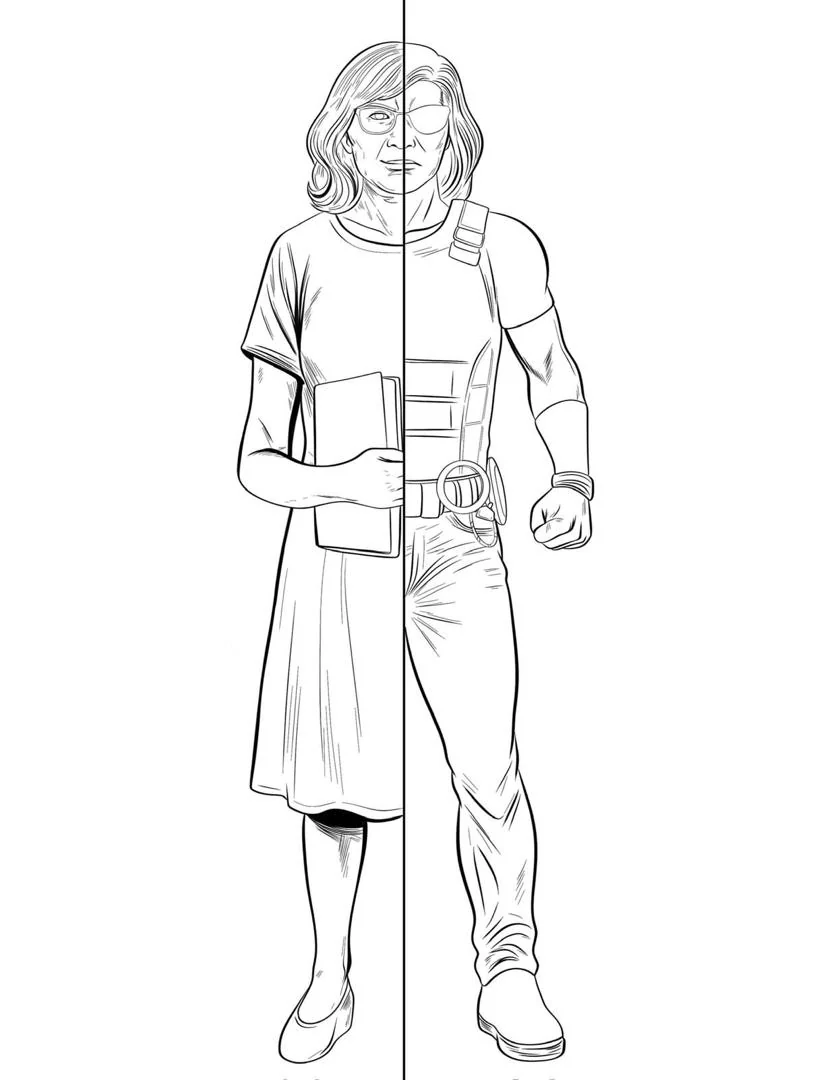 Dual Identity — Character Concept — artwork 1