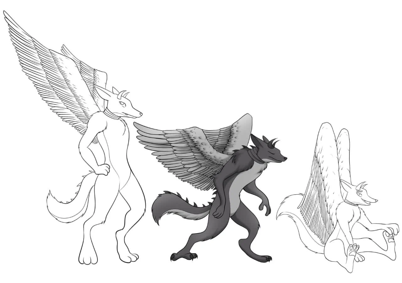 Gold — Winged Reference Sheet — artwork 1