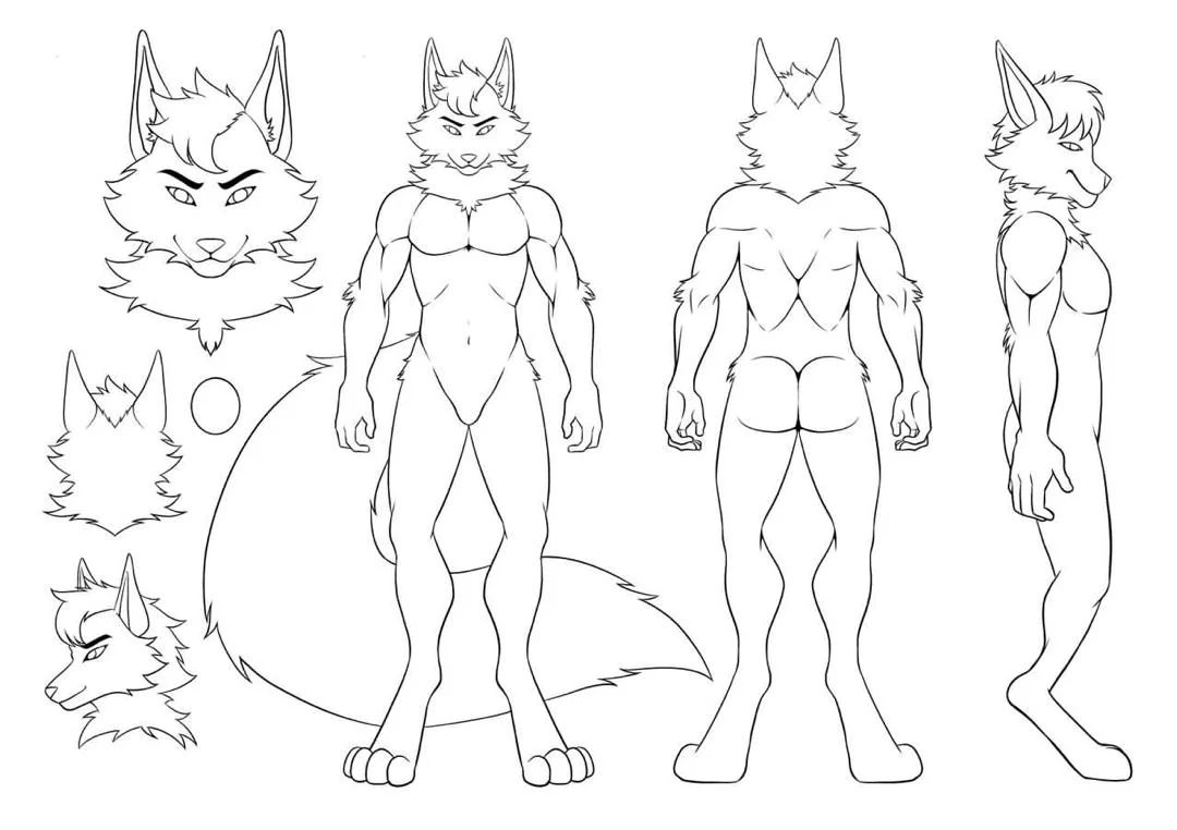 Seno — Fursona Turnaround — artwork 1