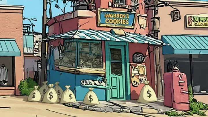 Warren’s Cookies — Cartoon Streets — artwork 1