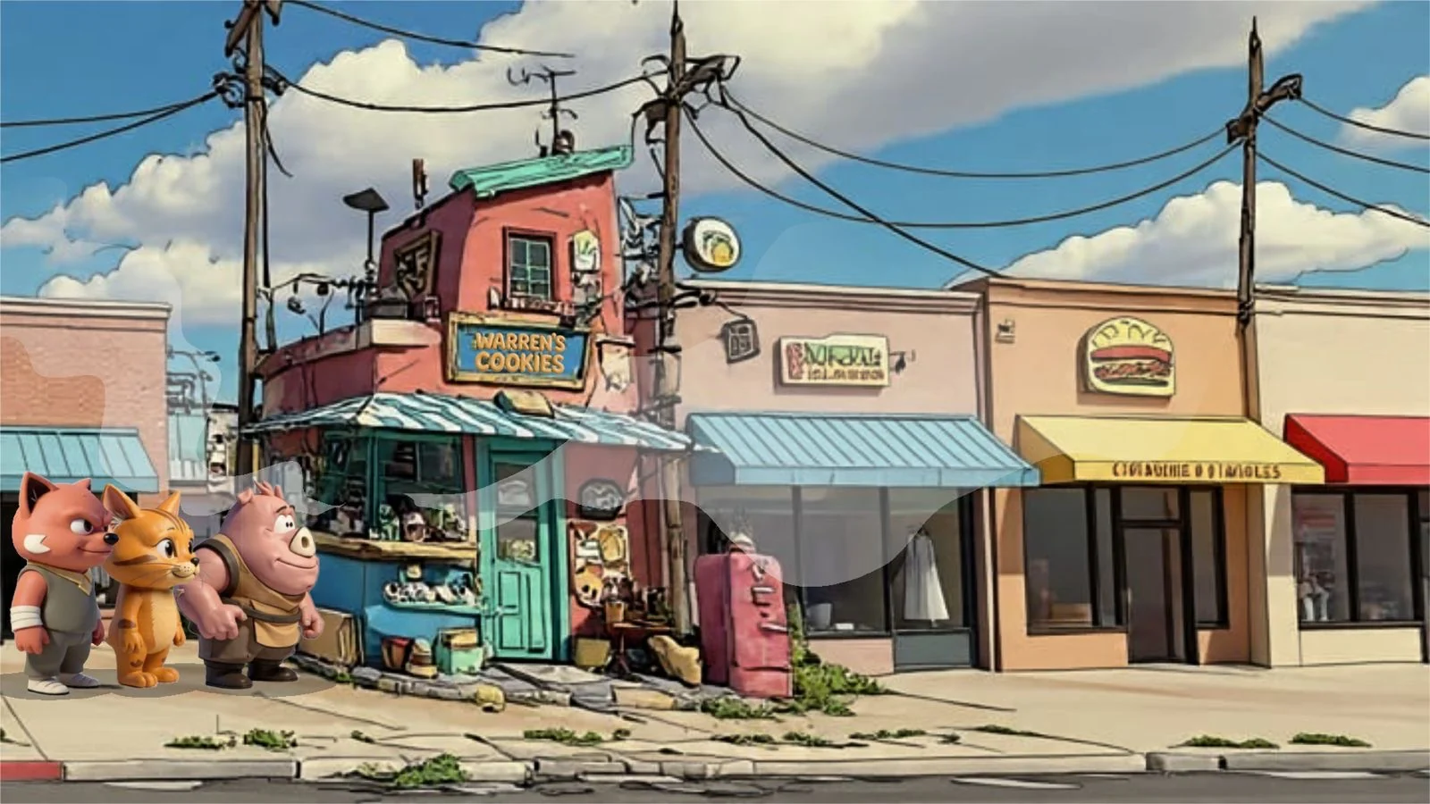 Warren’s Cookies — Cartoon Streets — artwork 2