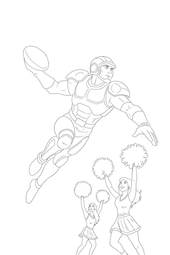 American Football Action Study — original ABARTS artwork