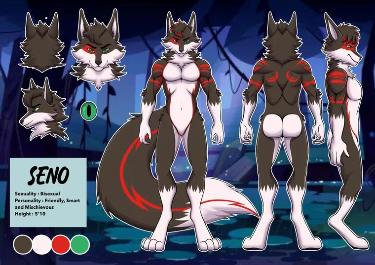 Seno — Fursona Turnaround original ABARTS illustration