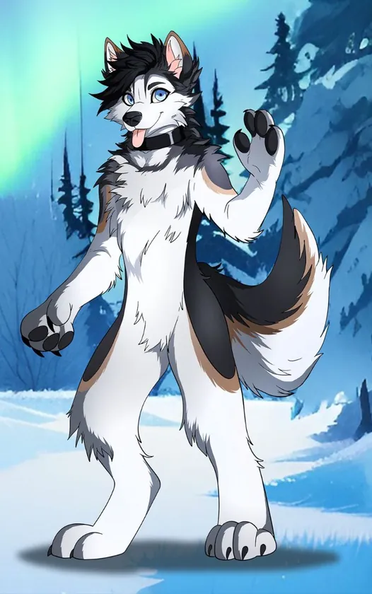 Snowy Wolf Fursona — original ABARTS artwork